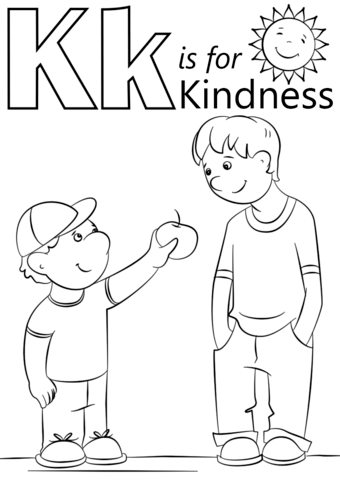 Letter K Is For Kindness Coloring Page